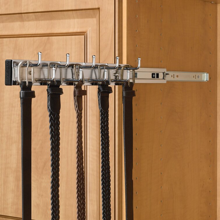 Wall mounted outlet belt rack